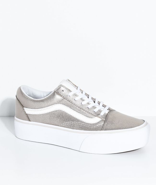 vans old skool platform gris